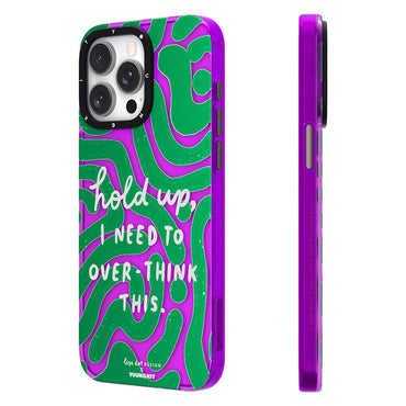 Apple iPhone 14 Pro Max Kılıf Yazı Desenli Youngkit Mindfulness Serisi Kapak Mor