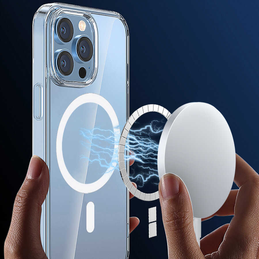 Apple iPhone 14 Pro Max Wiwu M-safe Charging Lens Protected Transparent Silicone Cover Black