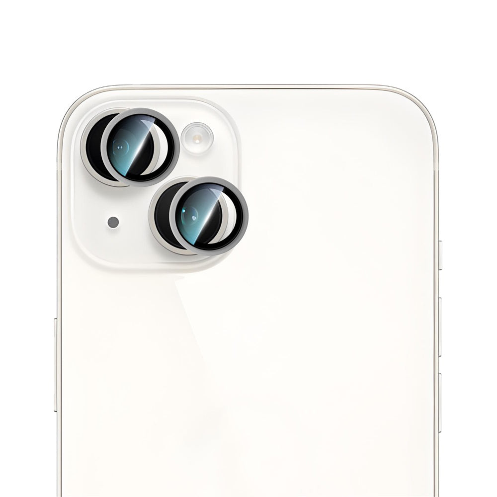 Apple iPhone 15 CaseWorld Alloy Serisi Oleofobik Anti Reflective Kamera Lens Koruyucu Gümüş