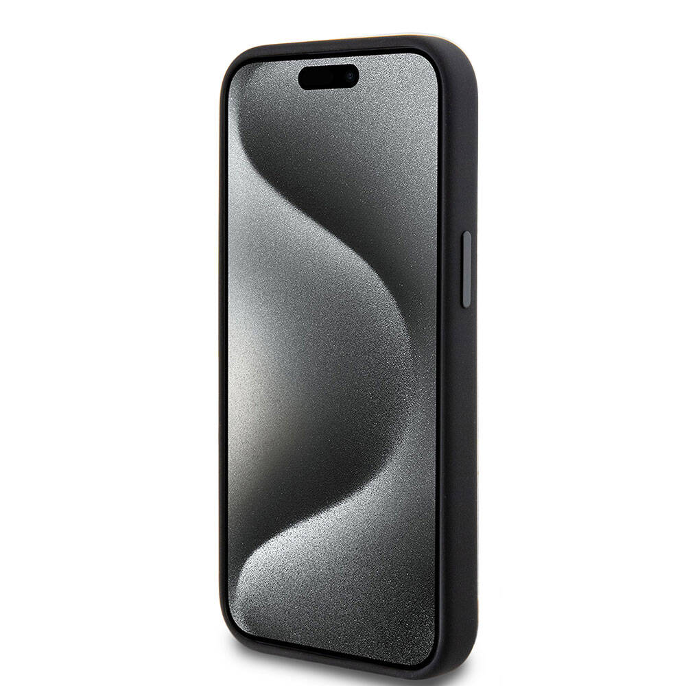 Apple iPhone 15 Case AMG Original Licensed M-Safe Charging Feature Silicone Red Striped Cover Black