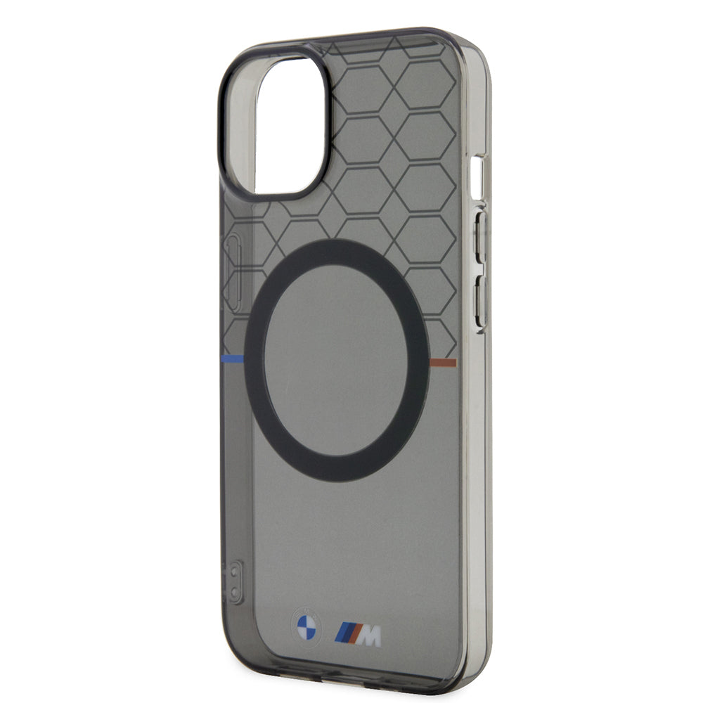 Apple iPhone 15 Case BMW Magsafe Charging Transparent M Design Original Licensed Cover Gray