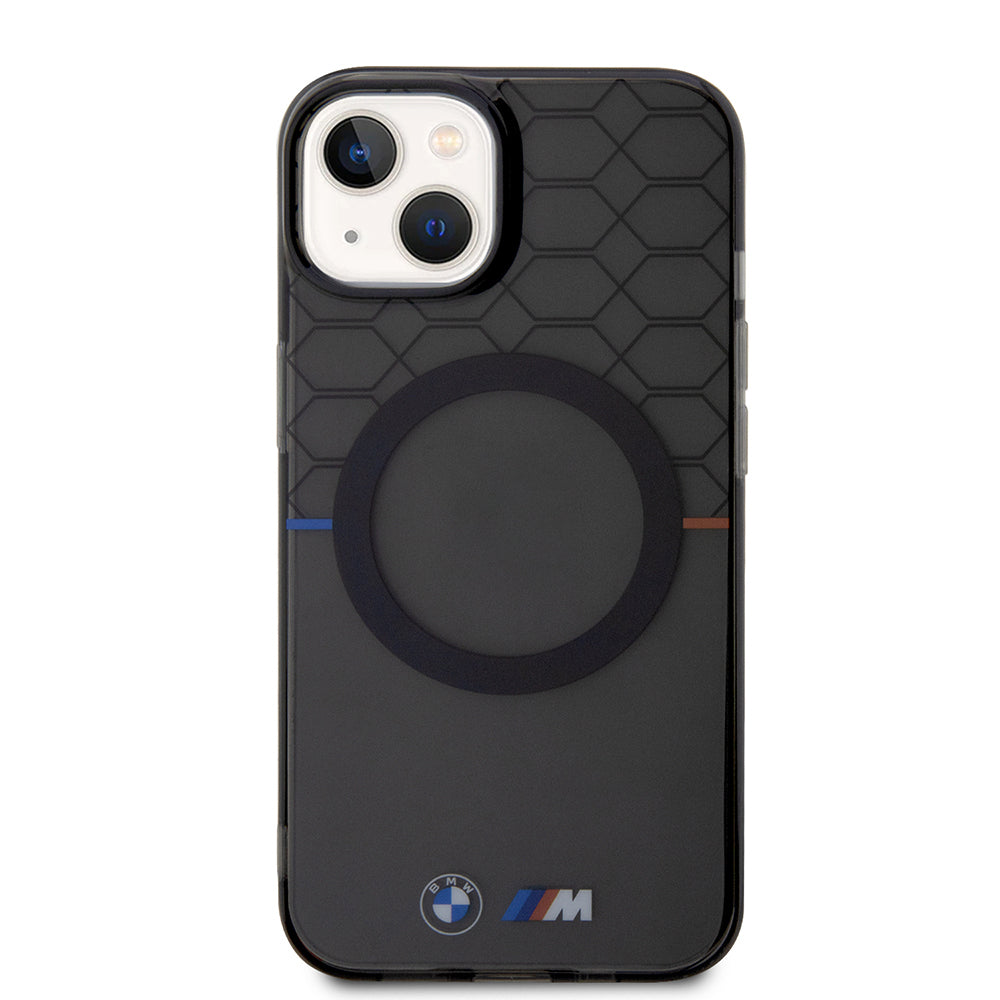 Apple iPhone 15 Kılıf BMW Magsafe Şarj Özellikli Transparan M Dizayn Orjinal Lisanslı Kapak Gri