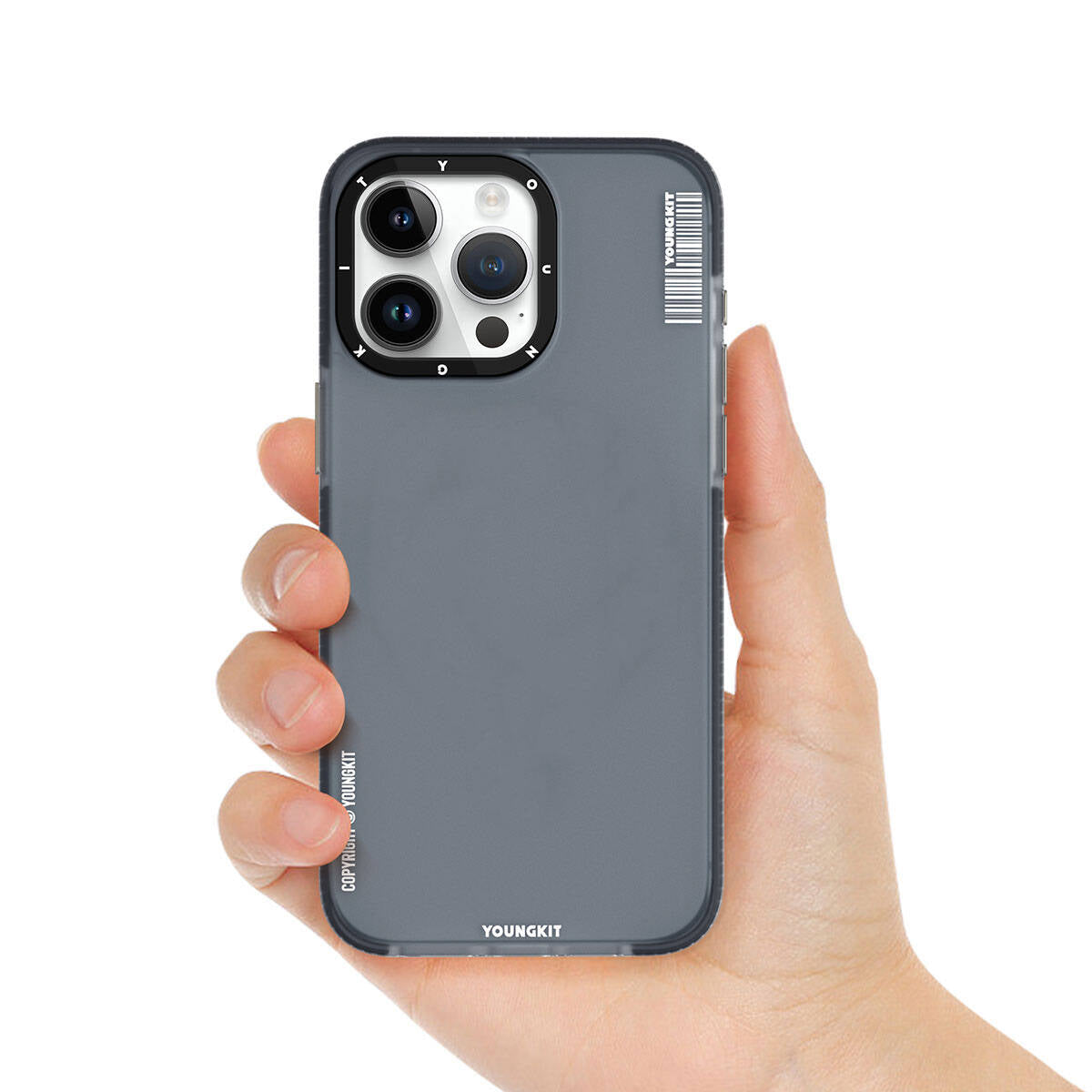 Apple iPhone 15 Case Frosted Matte Design Youngkit Colored Sand Series Cover Black