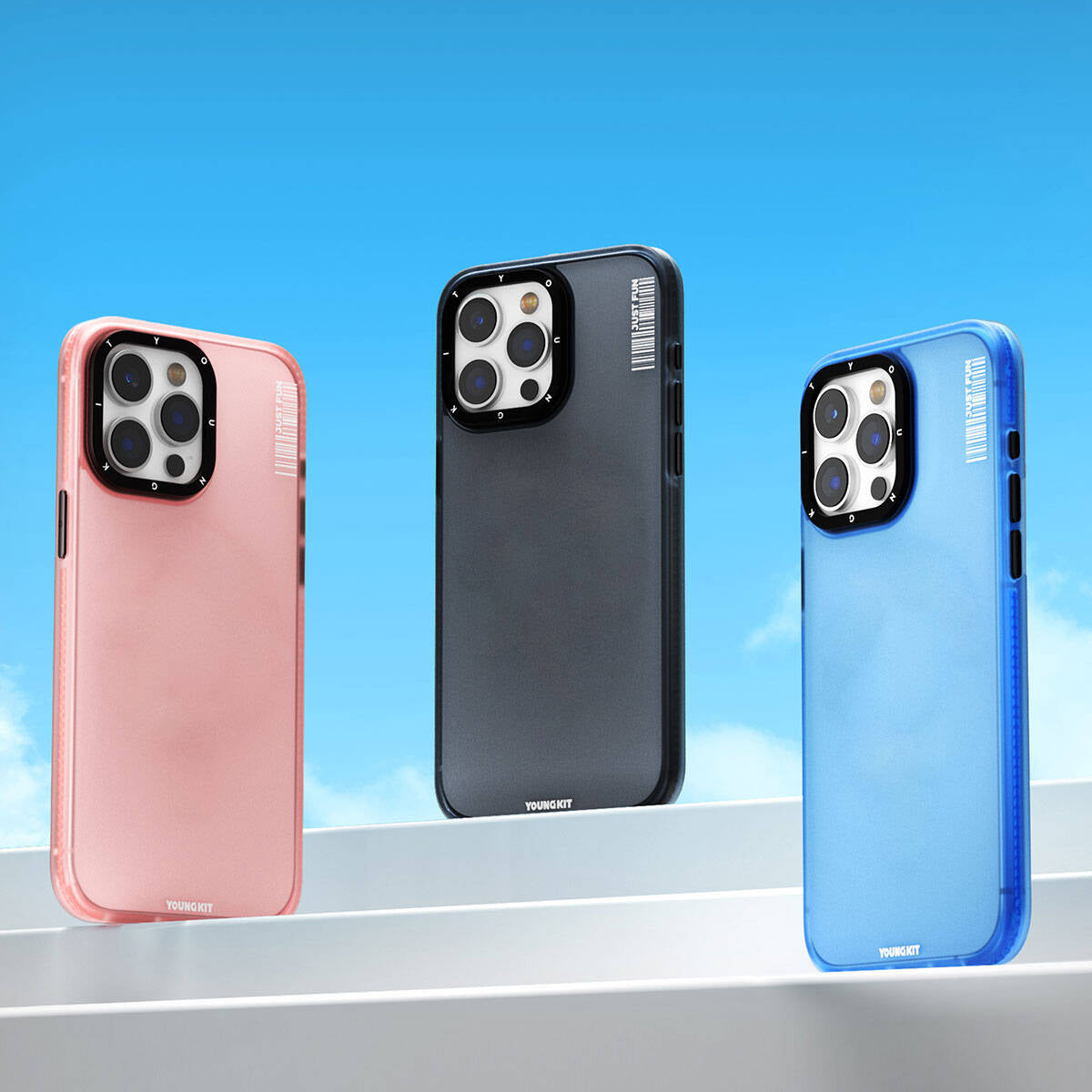 Apple iPhone 15 Case Frosted Matte Design Youngkit Colored Sand Series Cover Blue