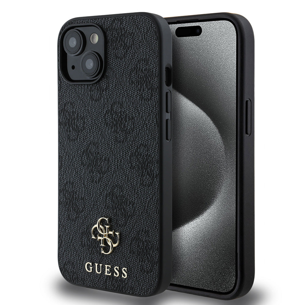 Apple iPhone 15 Case Guess Original Licensed M-safe Charging Feature Small 4G Classic Cover Pink