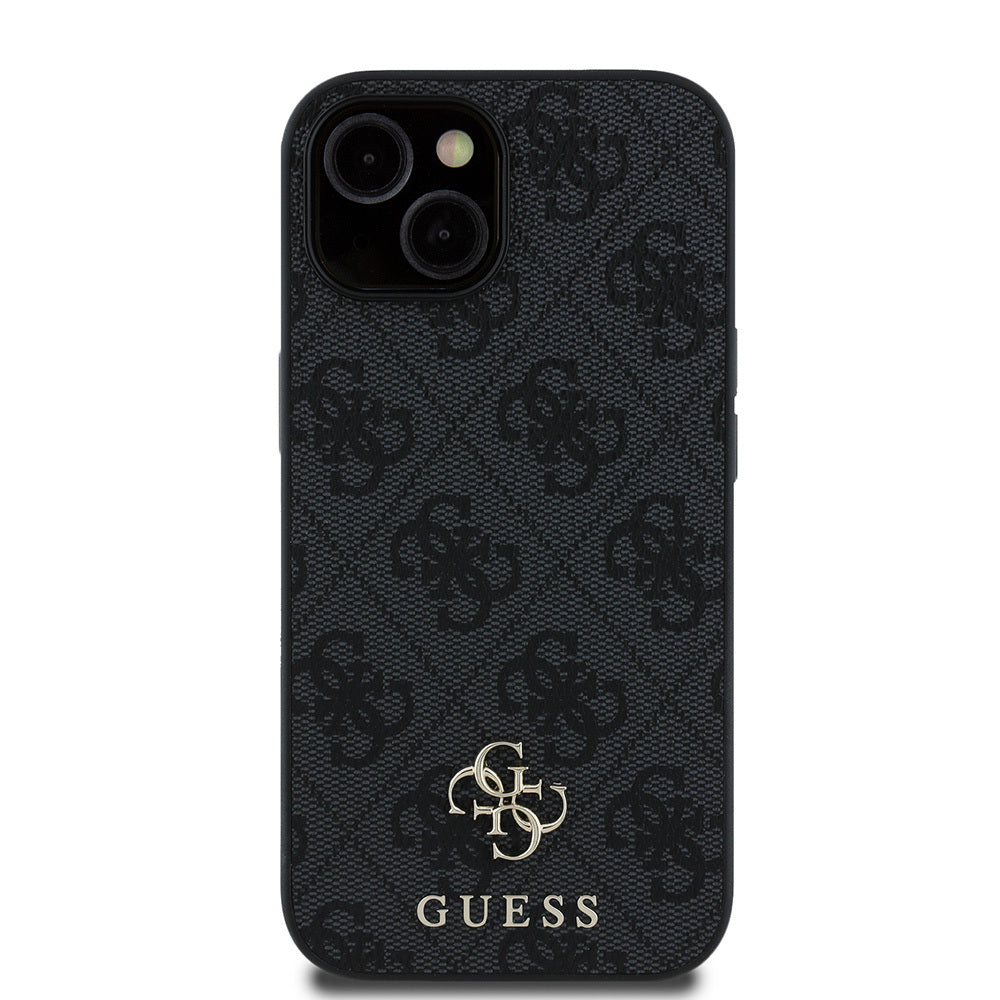 Apple iPhone 15 Case Guess Original Licensed M-safe Charging Feature Small 4G Classic Cover Pink