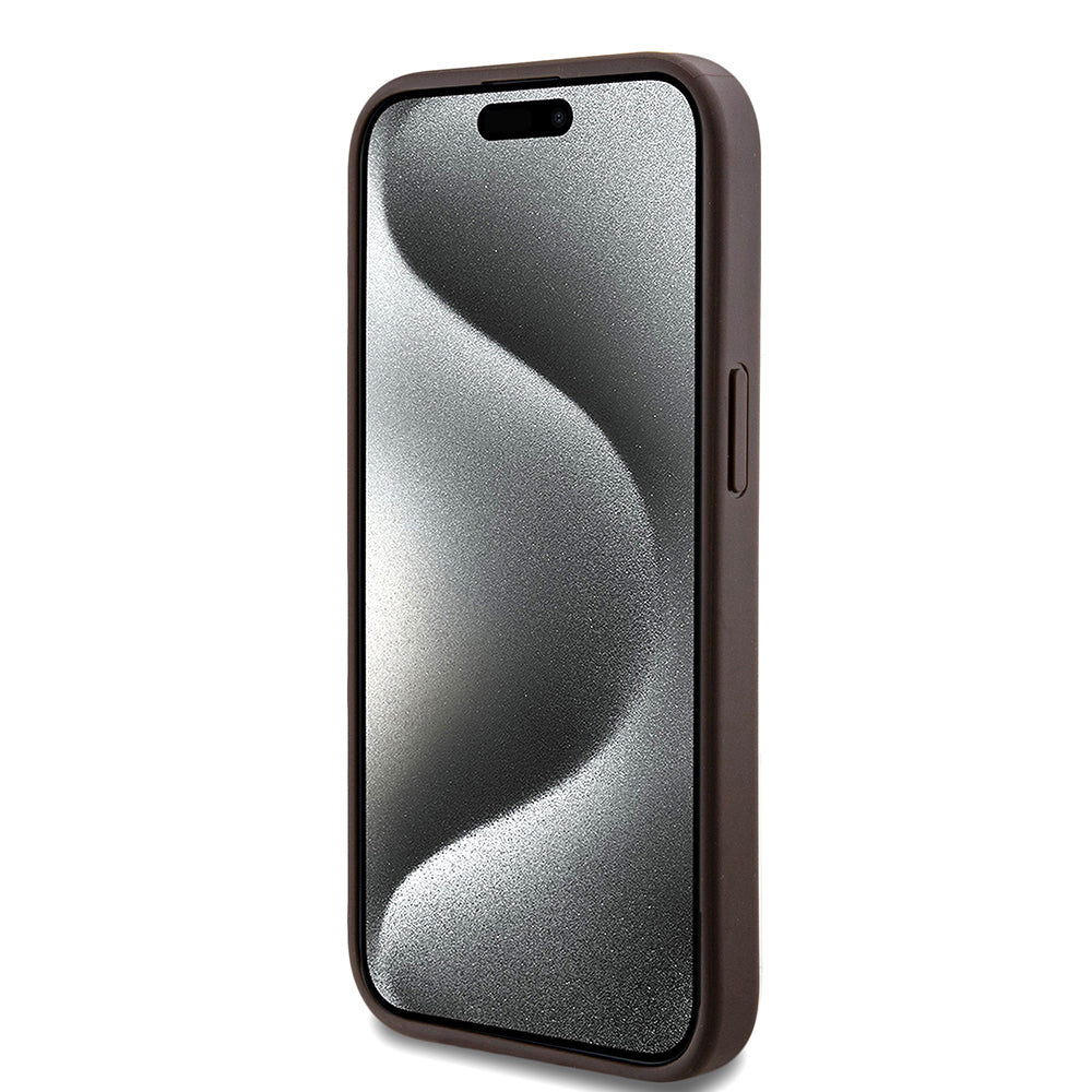 Apple iPhone 15 Case Guess Original Licensed M-safe Charging Feature Small 4G Classic Cover Pink