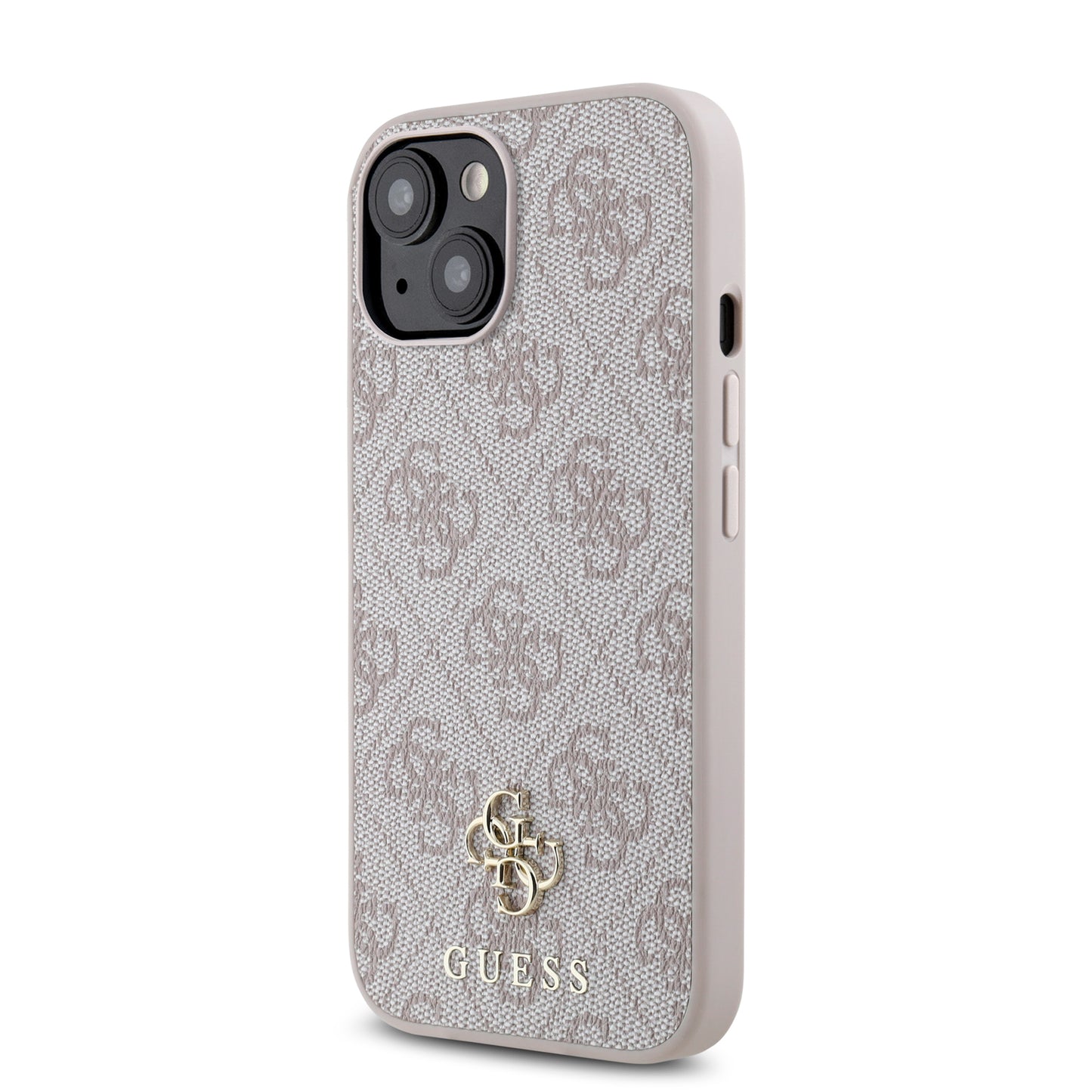 Apple iPhone 15 Case Guess Original Licensed M-safe Charging Feature Small 4G Classic Cover Pink