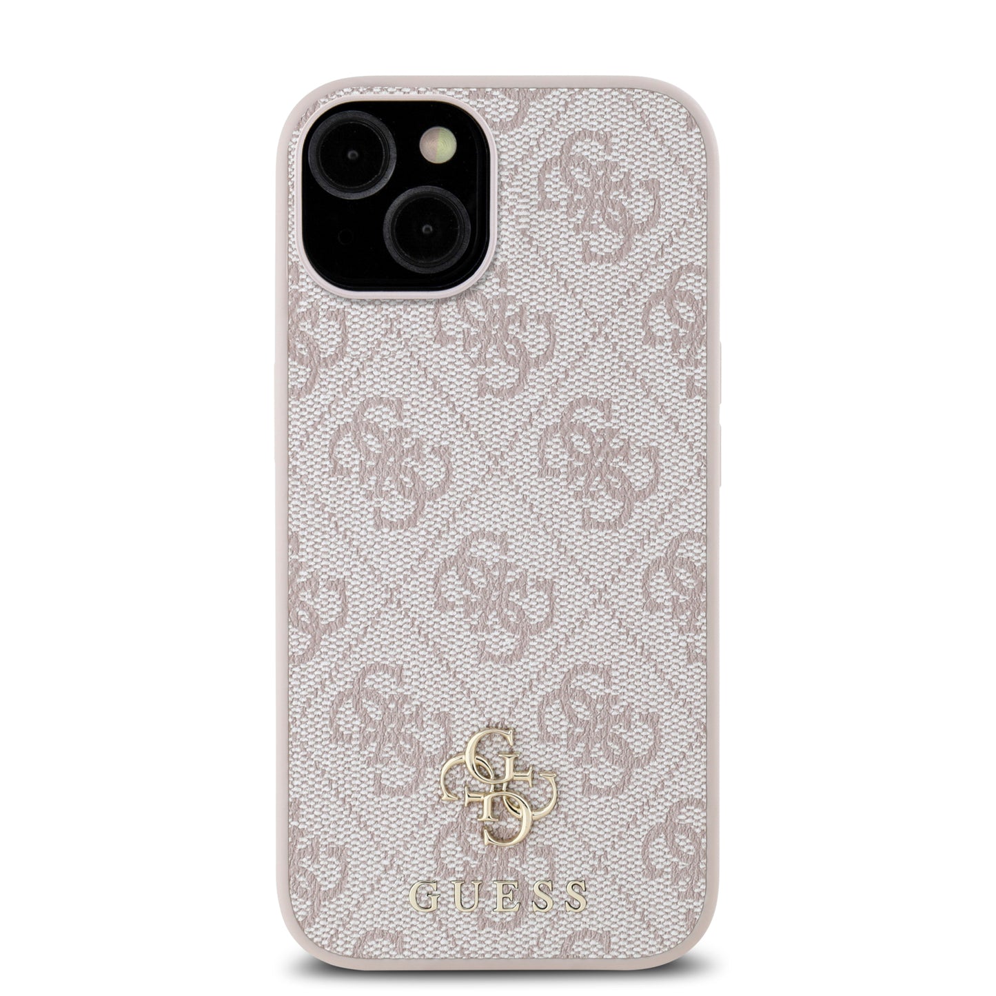 Apple iPhone 15 Case Guess Original Licensed M-safe Charging Feature Small 4G Classic Cover Pink