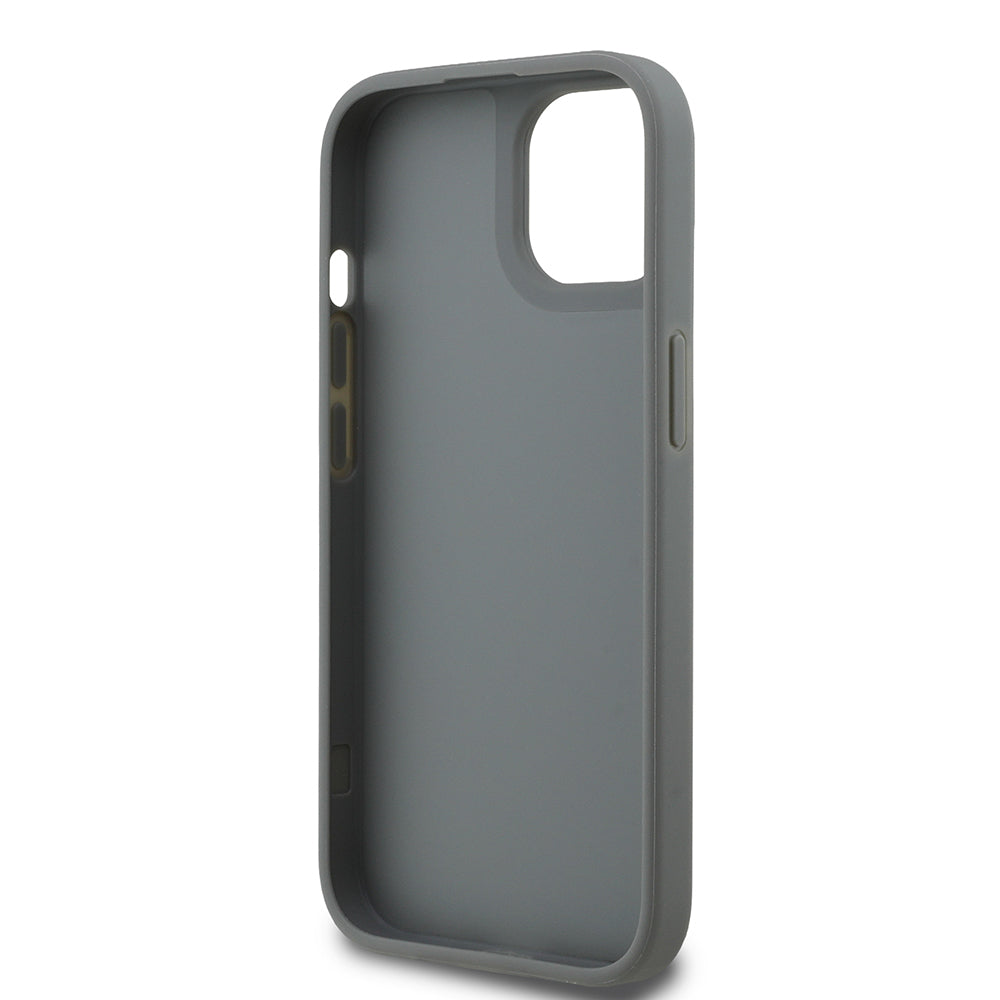Apple iPhone 15 Case Guess Original Licensed Stone Back Surface Triangle Logo Cover Black