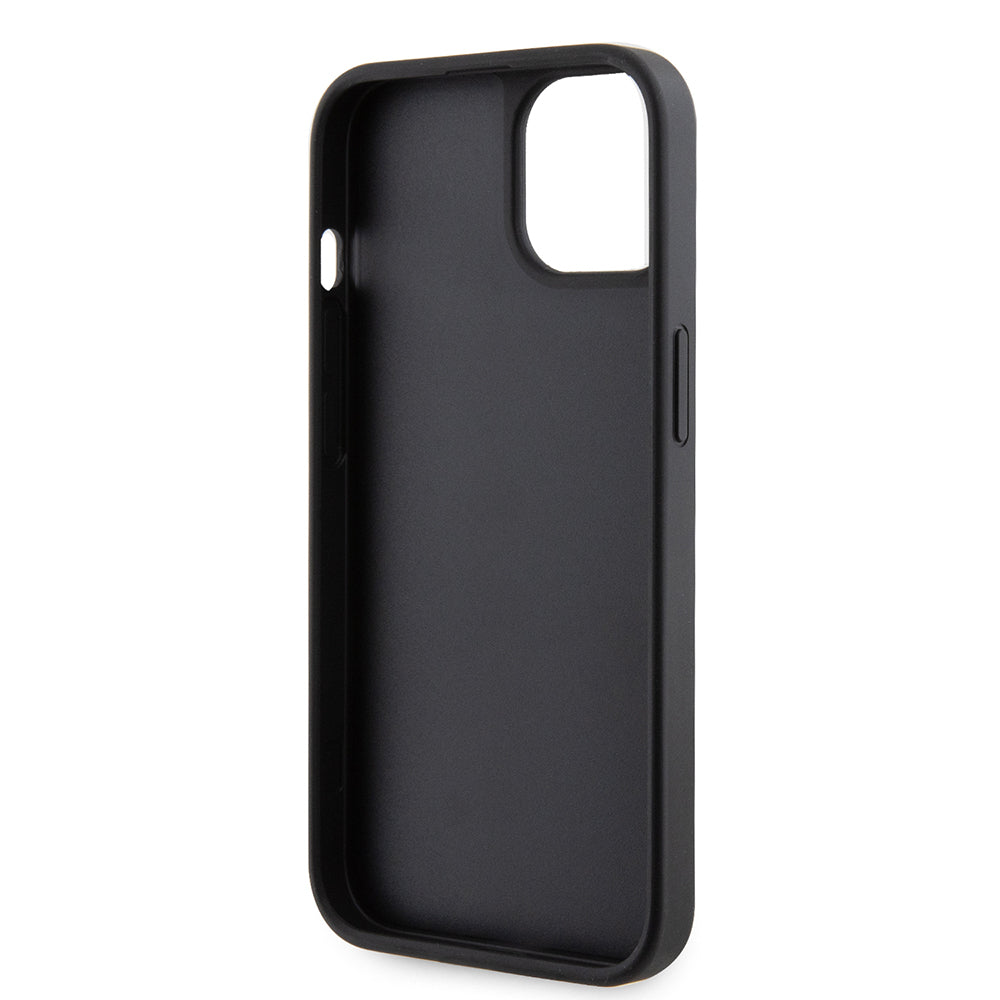 Apple iPhone 15 Case Guess Original Licensed Stone Back Surface Triangle Logo Cover Black