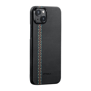 Apple iPhone 15 Kılıf M-safe Şarj Özellikli 600D Aramid Fiber Pitaka Tactile Woven Orchestra Serisi Rhapsody Kapak