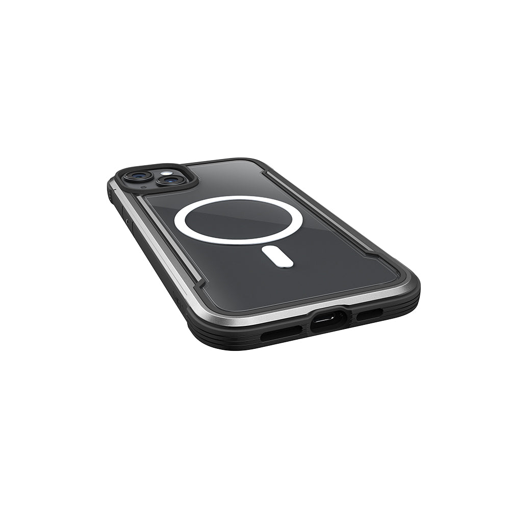 Apple iPhone 15 Case with M-Safe Charging Feature, Airbag, Raptic Shield Series Transparent Back Cover, Red