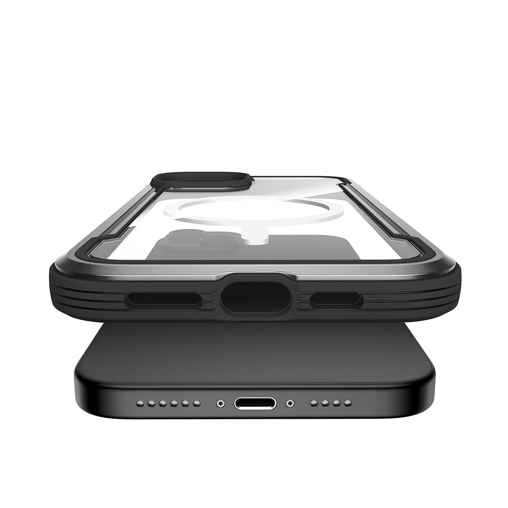 Apple iPhone 15 Case with M-Safe Charging Feature, Airbag, Raptic Shield Series Transparent Back Cover, Red