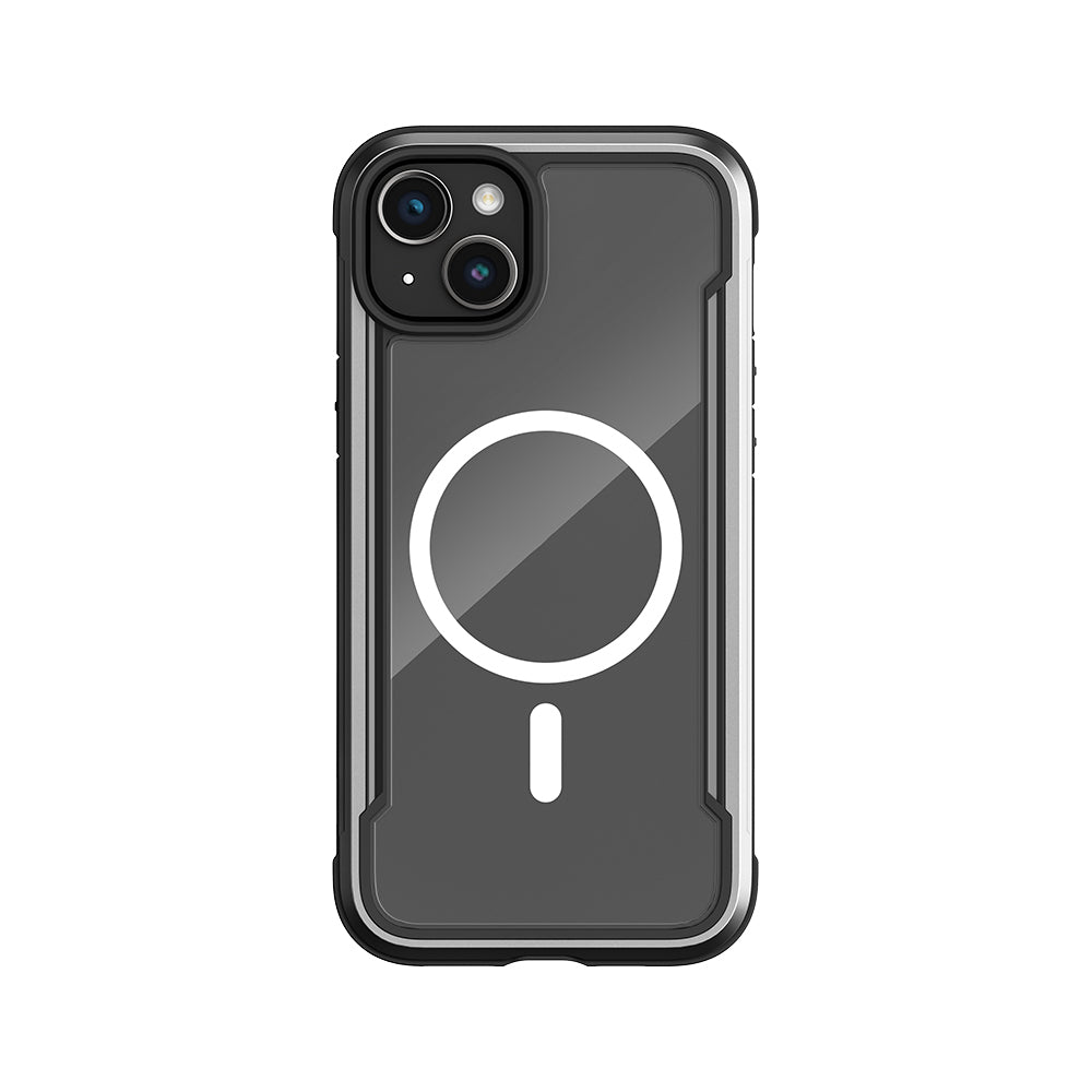 Apple iPhone 15 Case with M-Safe Charging and Airbag, Raptic Shield Series Transparent Back Cover, Black