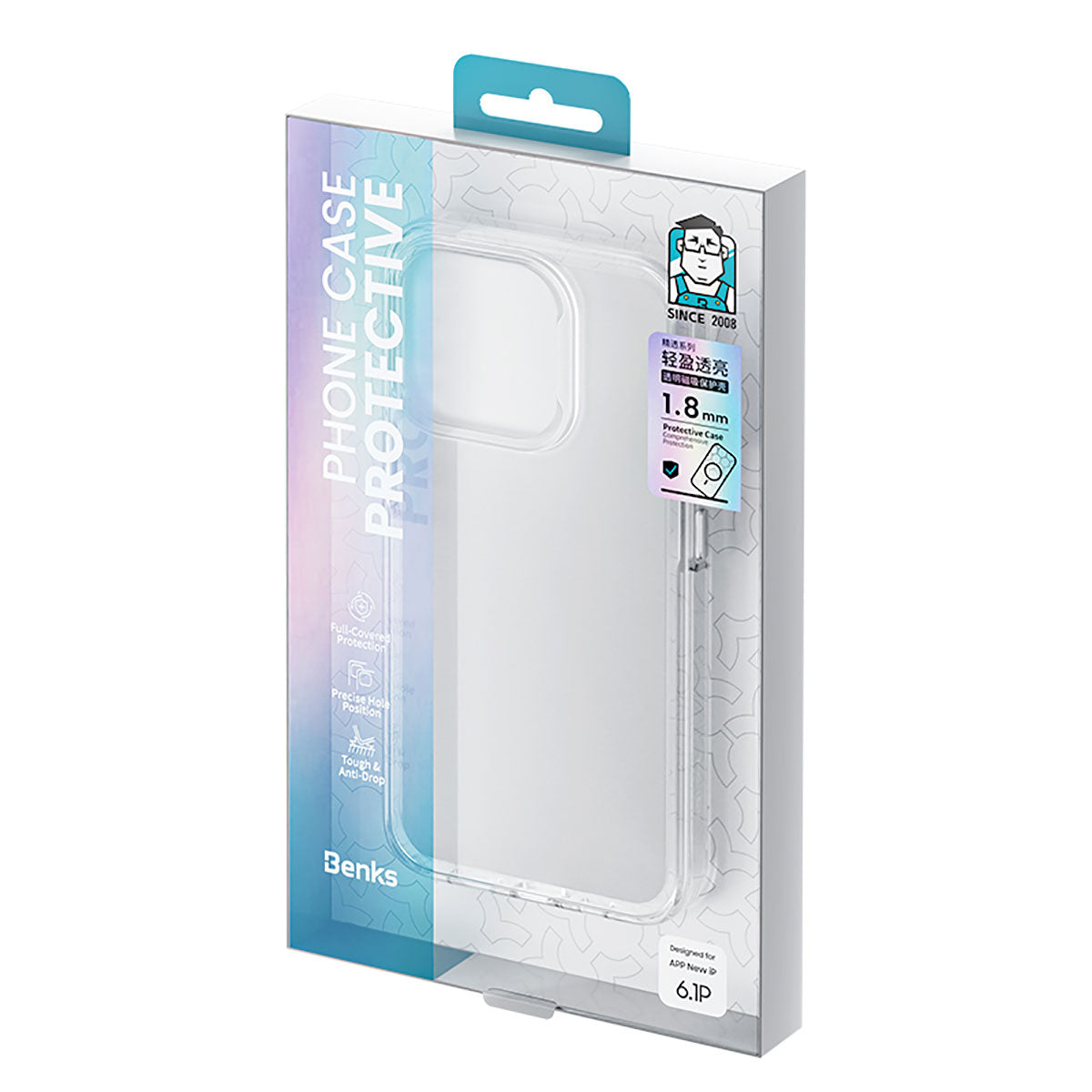 Apple iPhone 15 Case M-safe Charging Feature Benks Crystal Series Transparent Cover Colorless