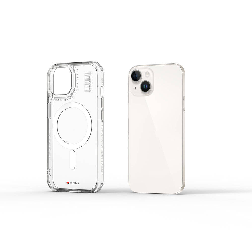 Apple iPhone 15 Case M-safe Charging Feature Transparent Clear Wiwu Turkey D Series Cover Colorless