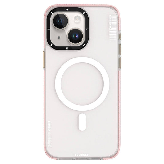 Apple iPhone 15 Kılıf M-safe Şarj Özellikli Youngkit Jiansha Serisi Kapak Pembe