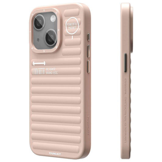 Apple iPhone 15 Kılıf Mat Renkli Tasarım YoungKit Original Serisi Kapak Pembe