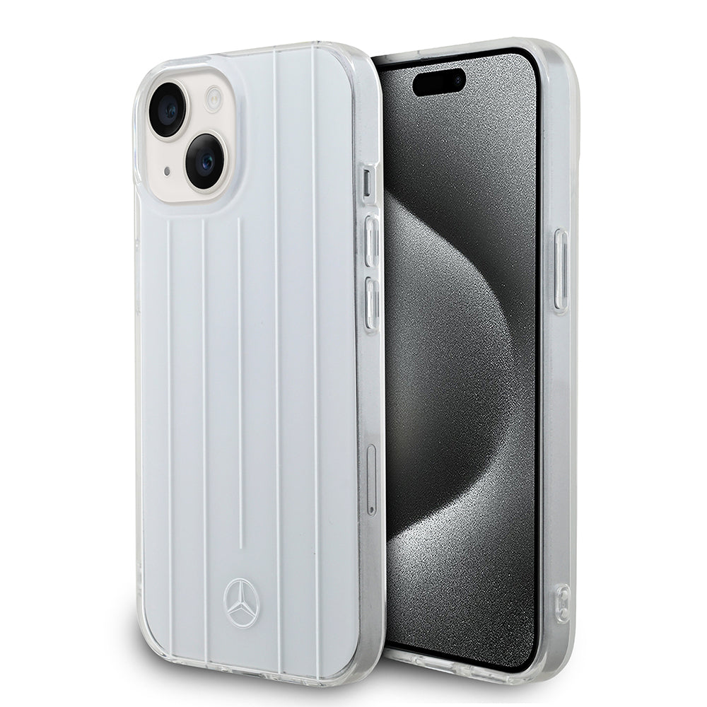 Apple iPhone 15 Kılıf Mercedes Benz Orjinal Lisanslı New Urban 3 IML Baskılı Paralel Çizgi Desenli Kapak Siyah