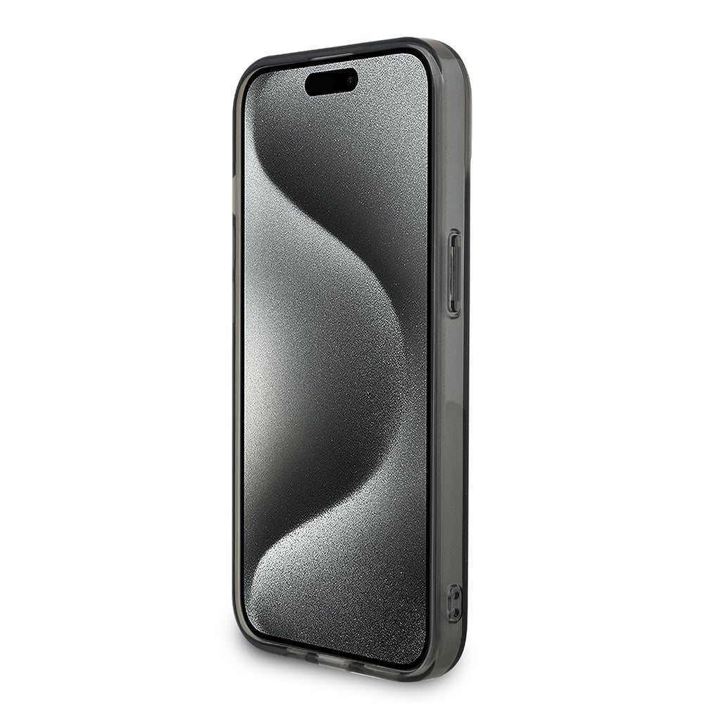 Apple iPhone 15 Kılıf Mercedes Benz Orjinal Lisanslı New Urban 3 IML Baskılı Paralel Çizgi Desenli Kapak Siyah