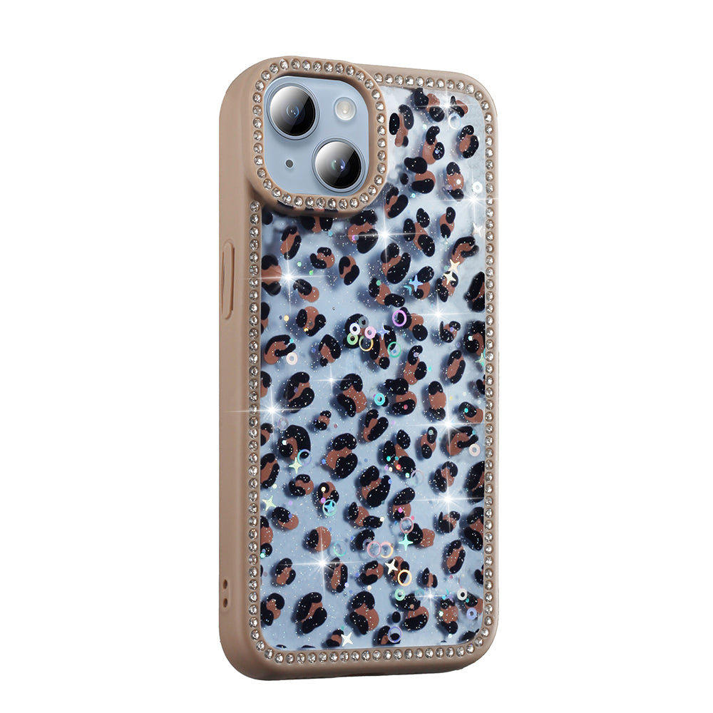 Apple iPhone 15 Case Stone and Glitter Design Zore Azra Cover Pink