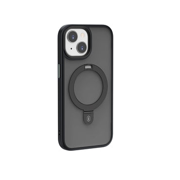Apple iPhone 15 Kılıf Wiwu ZMM-010 M-safe Şarj Özellikli Mat Arka Yüzey Standlı Kapak