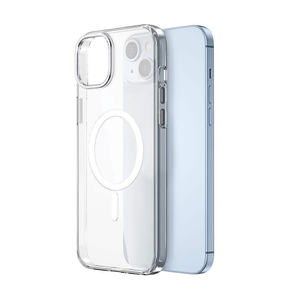 Apple iPhone 15 Case Wiwu ZYS-013 M-safe Charging Feature Colorful Camera Frame Transparent Jelly Cover White