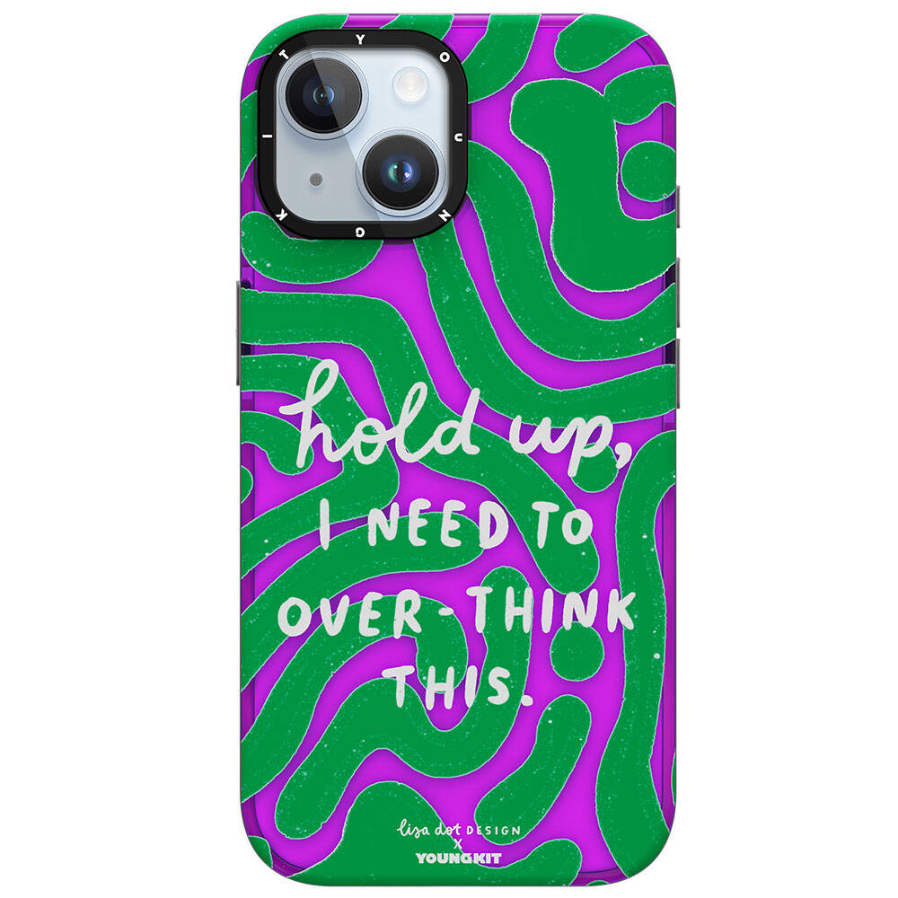 Apple iPhone 15 Case Text Patterned Youngkit Mindfulness Series Cover Yellow