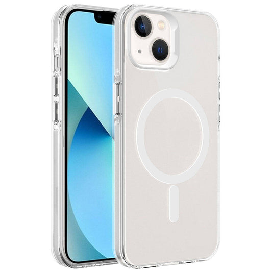 Apple iPhone 15 Kılıf Zore M-safe Şarj Özellikli Buzlu Transparan C-Pro Sert Kapak