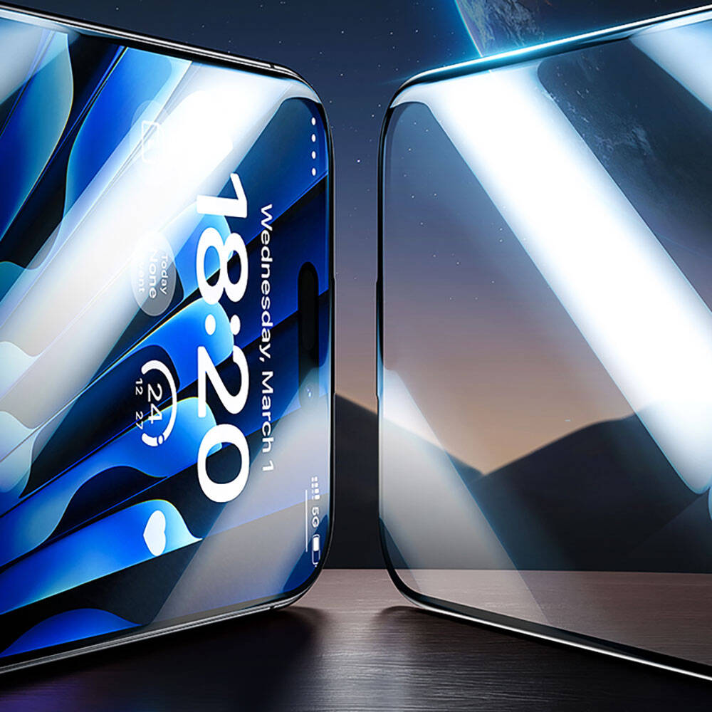 Apple iPhone 15 Plus Benks Glass Warrior Safir Coating Ekran Koruyucu + Kolay Uygulama Aparatlı Siyah