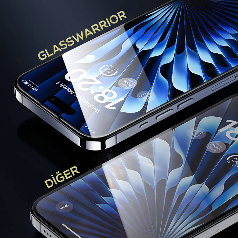 Apple iPhone 15 Plus Benks Glass Warrior Safir Coating Ekran Koruyucu + Kolay Uygulama Aparatlı Siyah
