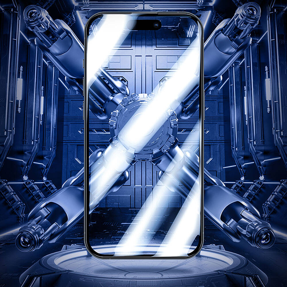 Apple iPhone 15 Plus Benks Glass Warrior Safir Coating Ekran Koruyucu + Kolay Uygulama Aparatlı Siyah