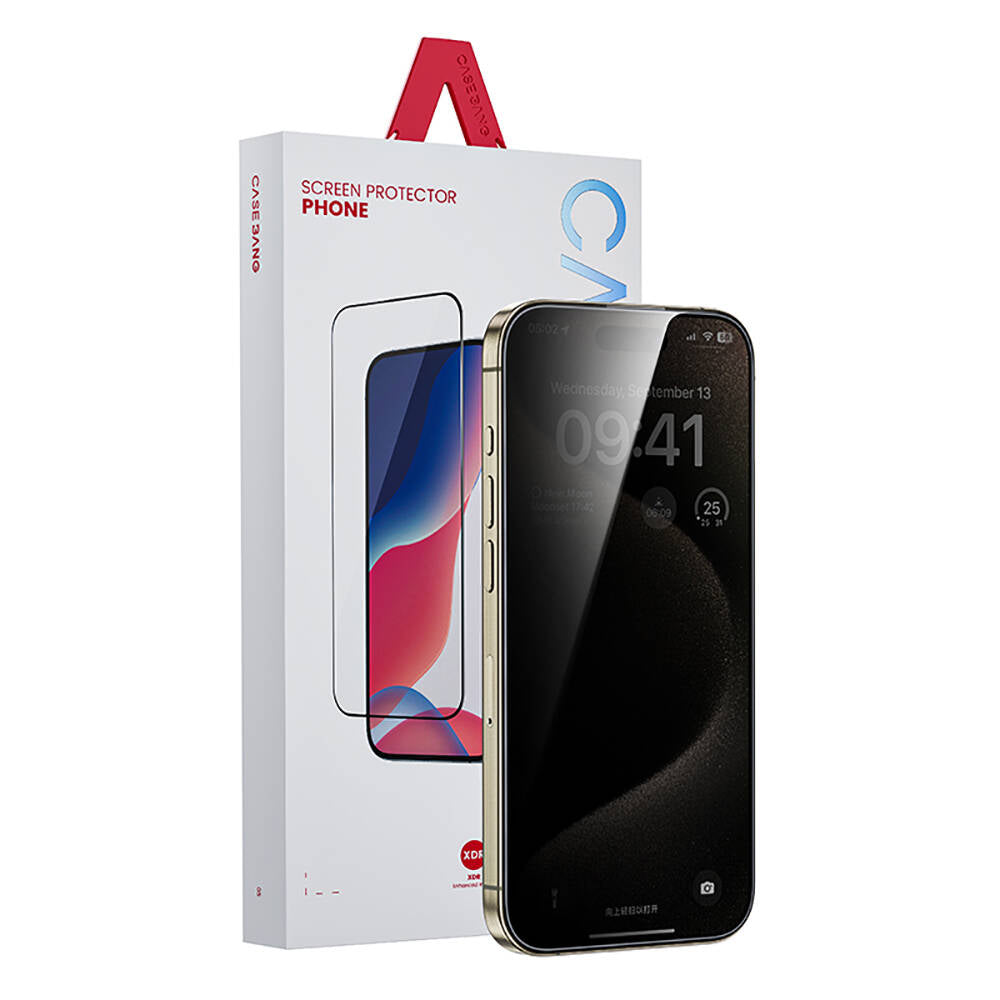 Apple iPhone 15 Plus Casebang Privacy Hayalet Ekran Koruyucu + Kolay Uygulama Aparatı Siyah