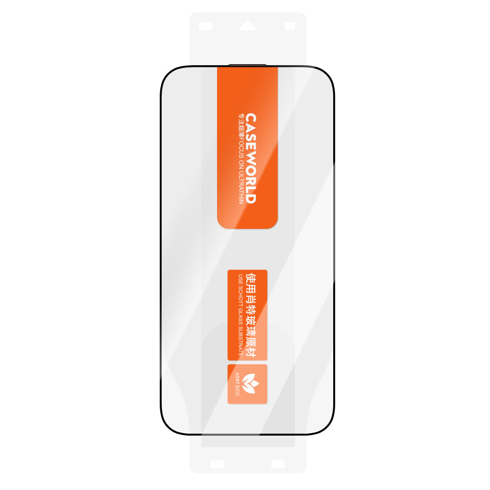 Apple iPhone 15 Plus CaseWorld Ultra-Thin Serisi TMQ HD 0.15mm Schott Cam Temperli Ekran Koruyucu Şeffaf