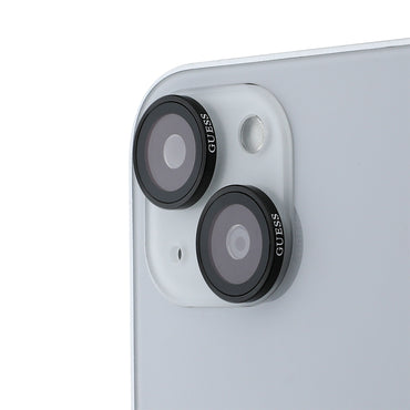 Apple iPhone 15 Plus Guess Orjinal Lisanslı Metal Kamera Lens Koruyucu Gümüş