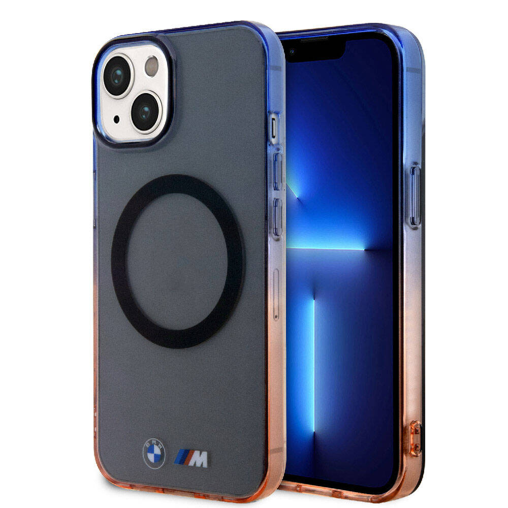 Apple iPhone 15 Plus Kılıf BMW M-safe Şarj Özellikli Transparan Renkli Çerçeveli Orjinal Lisanslı Kapak