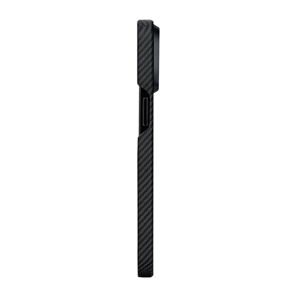 Apple iPhone 15 Plus Kılıf M-safe Şarj Özellikli 600D Aramid Fiber Pitaka Tactile Woven Orchestra Serisi Rhapsody Kapak Siyah