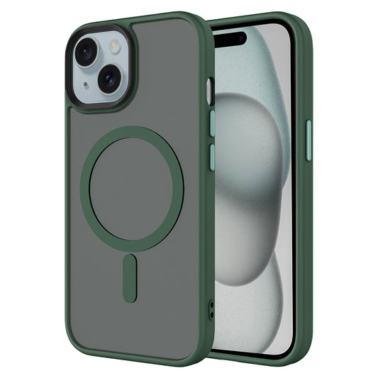 Apple iPhone 15 Plus Kılıf Mat Arka Yüzey Wireless Şarj Özellikli Zore Flet M-safe Kapak
