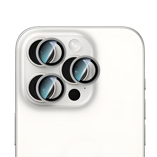 Apple iPhone 15 Pro Max CaseWorld Alloy Serisi Oleofobik Anti Reflective Kamera Lens Koruyucu Gümüş