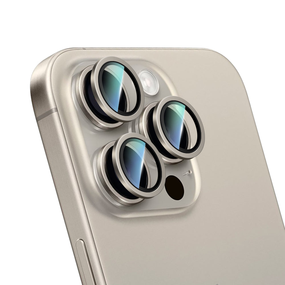 Apple iPhone 15 Pro Max CaseWorld Alloy Serisi Oleofobik Anti Reflective Kamera Lens Koruyucu Siyah