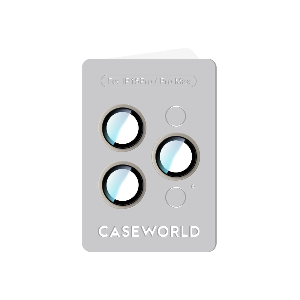 Apple iPhone 15 Pro Max CaseWorld Alloy Serisi Oleofobik Anti Reflective Kamera Lens Koruyucu Mavi