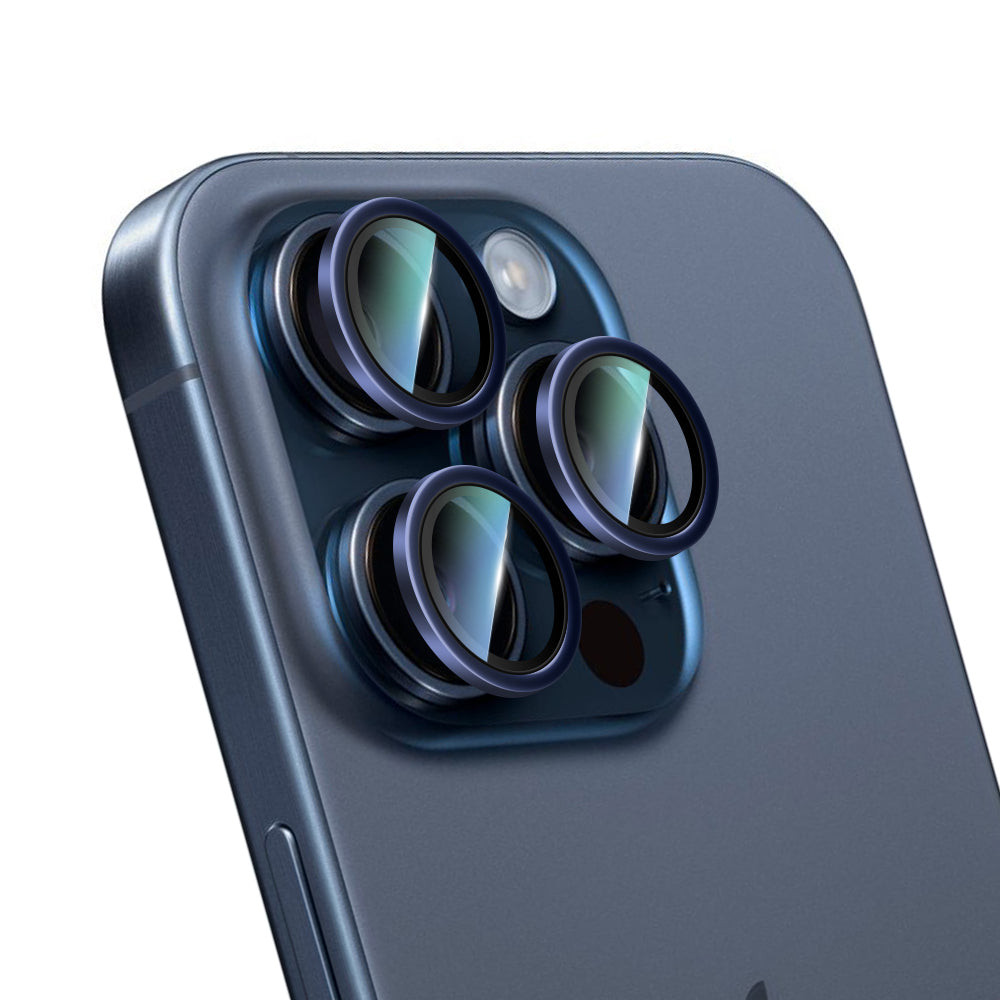 Apple iPhone 15 Pro CaseWorld Alloy Serisi Oleofobik Anti Reflective Kamera Lens Koruyucu Gümüş