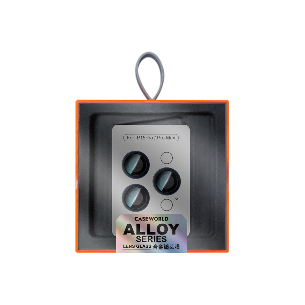 Apple iPhone 15 Pro CaseWorld Alloy Serisi Oleofobik Anti Reflective Kamera Lens Koruyucu Titanyum-Gri