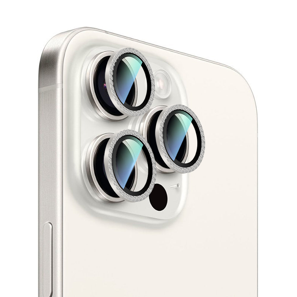 Apple iPhone 15 Pro CaseWorld Alloy Sparkling Diamond Series Stone Lens Protector Colorful