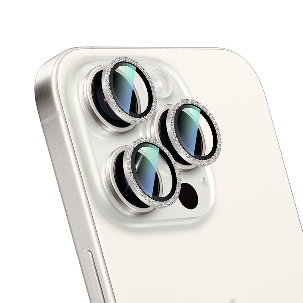 Apple iPhone 15 Pro CaseWorld Alloy Sparkling Diamond Series Stone Lens Protector Colorful
