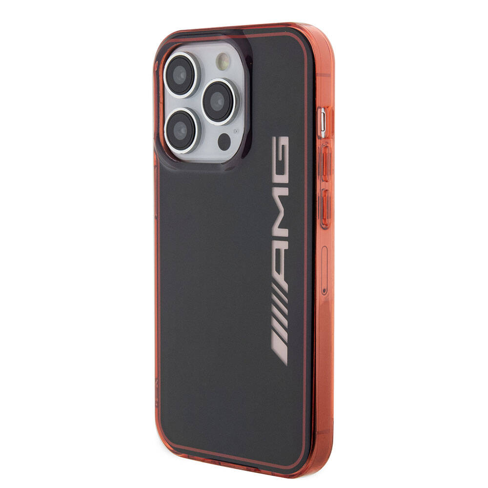 Apple iPhone 15 Pro Case AMG Original Licensed Dual Layer Transparent Large Logo Cover Black