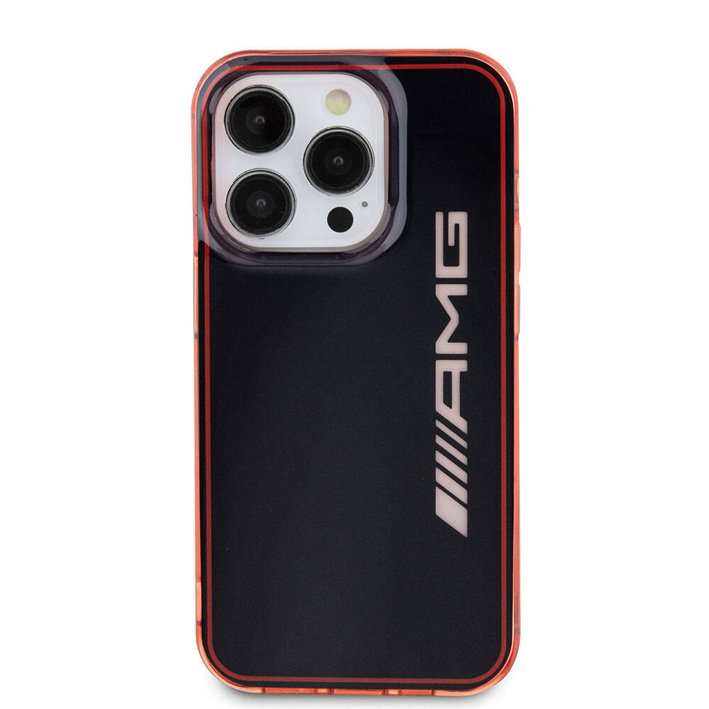 Apple iPhone 15 Pro Case AMG Original Licensed Dual Layer Transparent Large Logo Cover Black