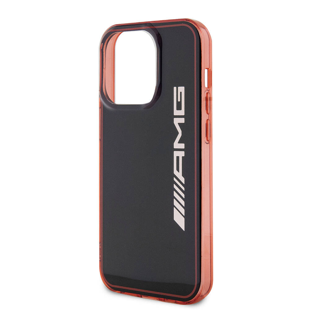 Apple iPhone 15 Pro Case AMG Original Licensed Dual Layer Transparent Large Logo Cover Black