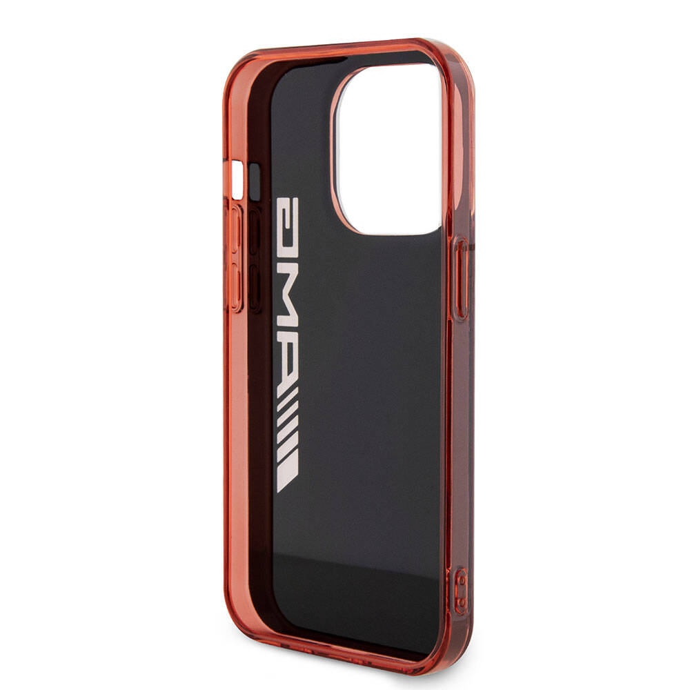 Apple iPhone 15 Pro Case AMG Original Licensed Dual Layer Transparent Large Logo Cover Black